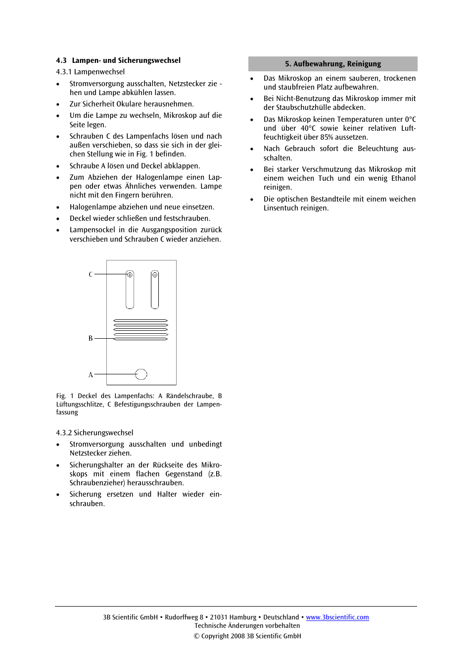 3B Scientific Binocular Microscope Model 500 with Polarization Equipment User Manual | Page 3 / 24