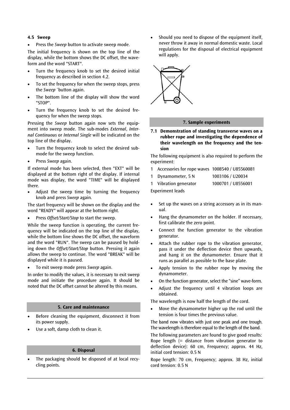 3B Scientific Power Function Generator (115 V, 50__60 Hz) User Manual | Page 3 / 4