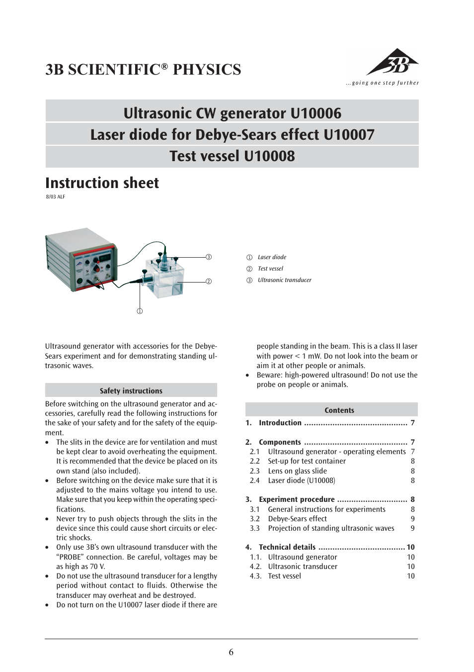 3B Scientific Test Vessel User Manual | 5 pages
