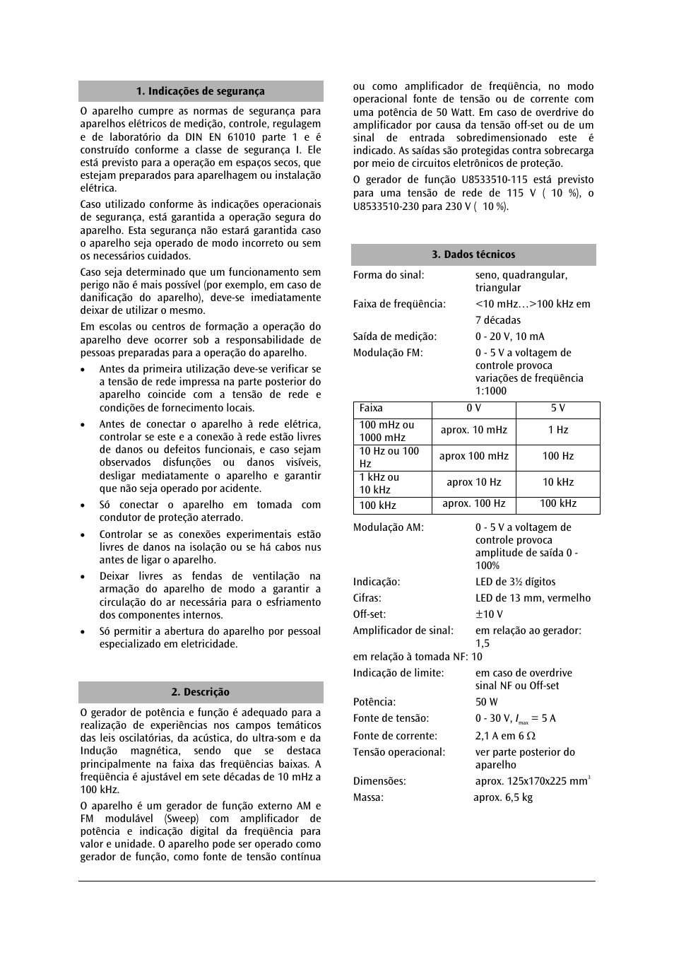 3B Scientific Power Function Generator (115 V, 50__60 Hz) User Manual | Page 22 / 24