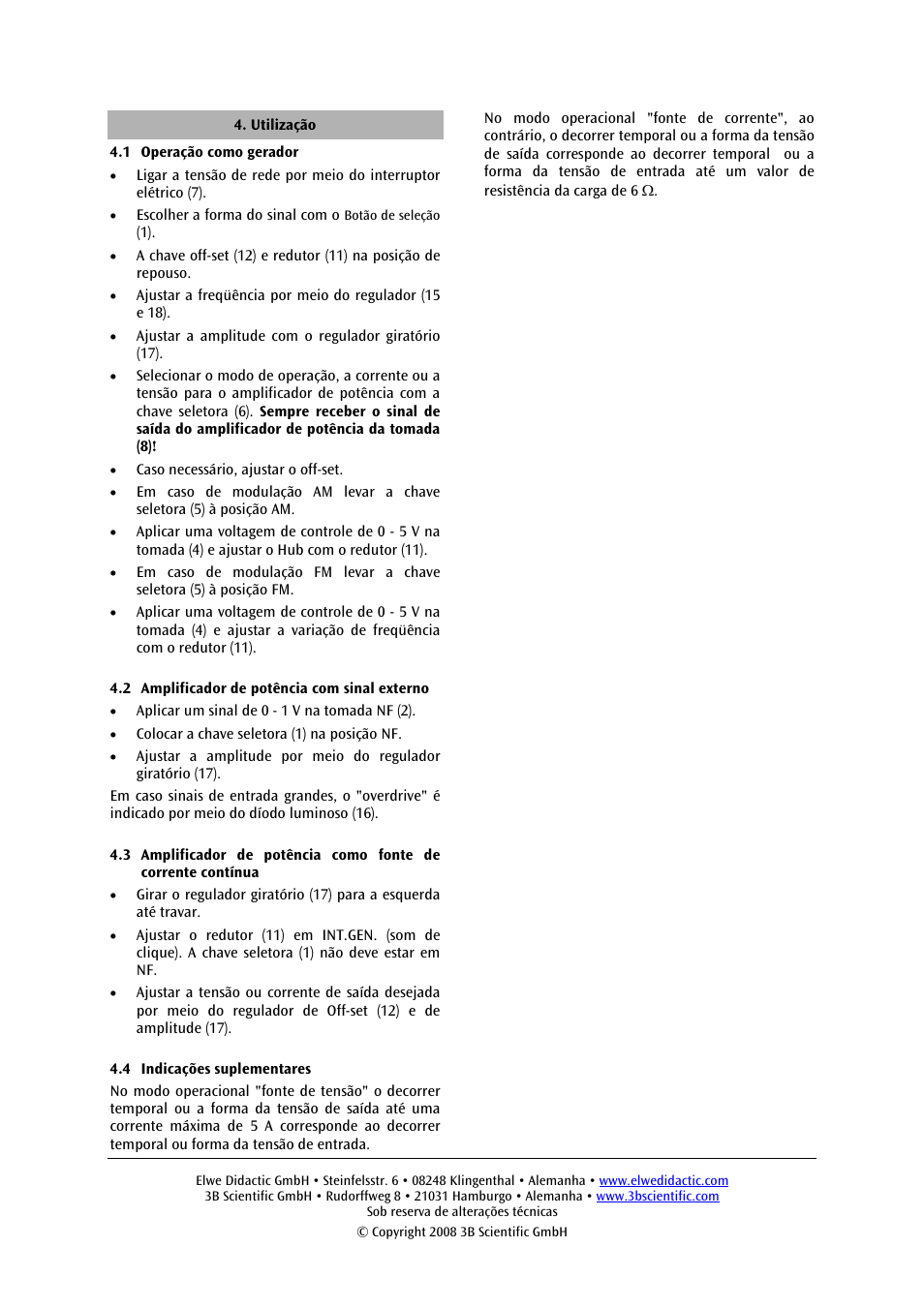 3B Scientific Power Function Generator (115 V, 50__60 Hz) User Manual | Page 23 / 24