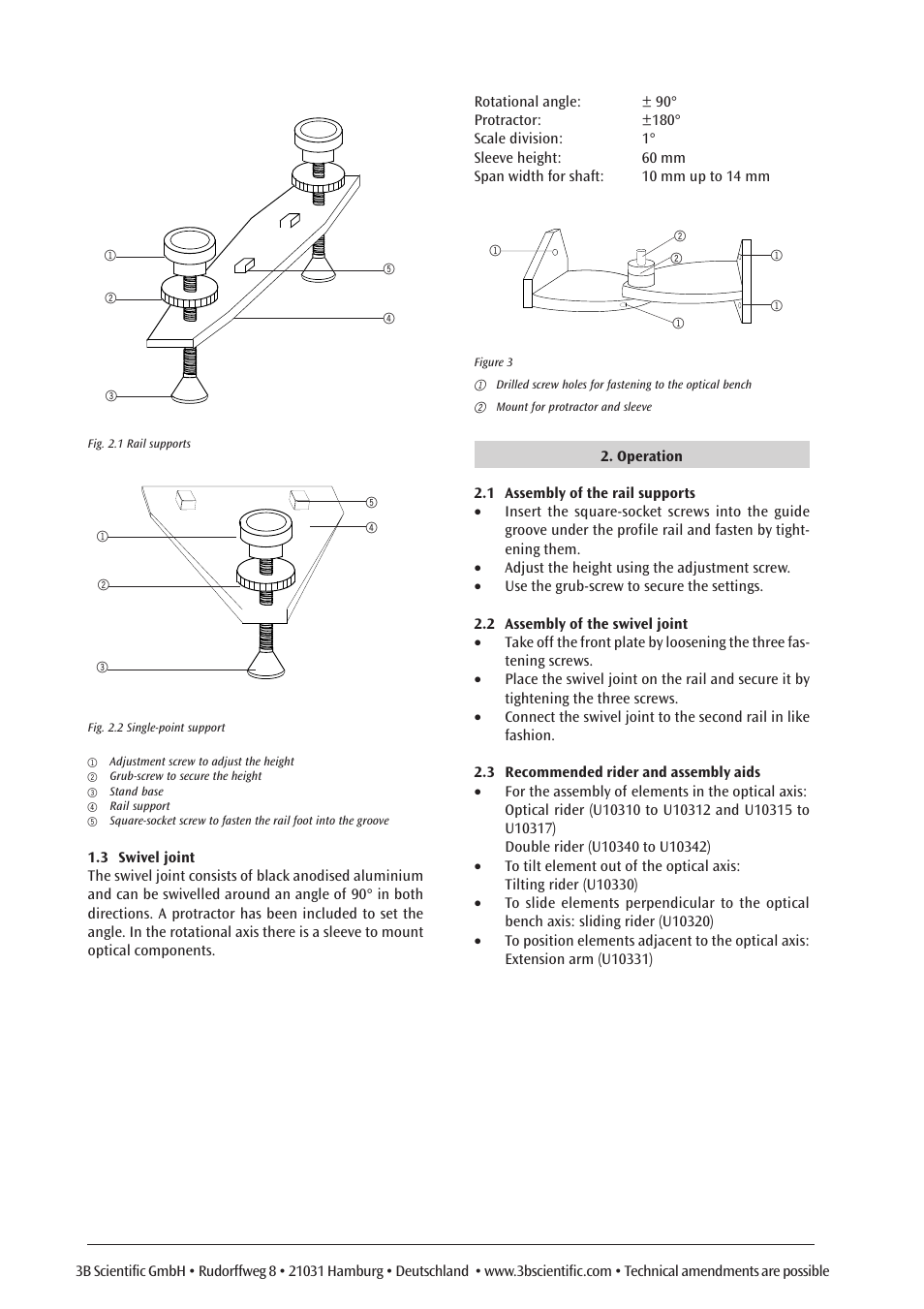 3B Scientific Optical Precision Bench D, 500 mm User Manual | Page 2 / 2