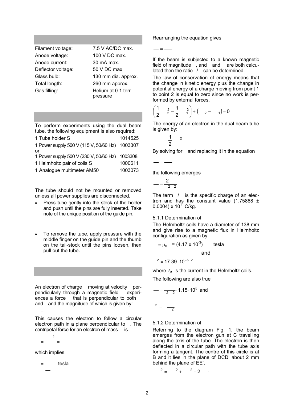 3B Scientific Teltron Dual Beam Tube S User Manual | Page 2 / 6