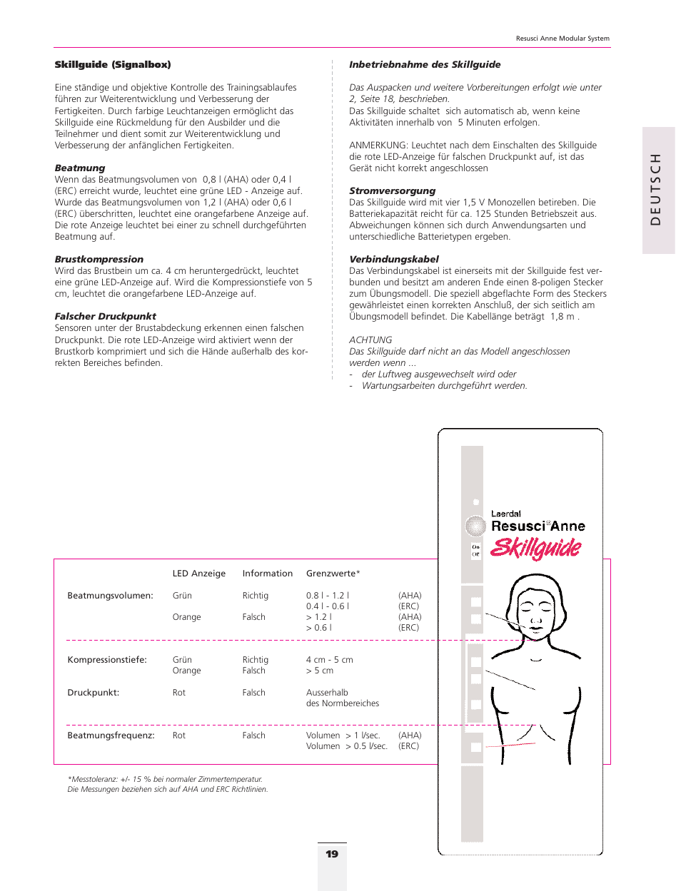 Deutsch | 3B Scientific Resusci Anne CPR Torso User Manual | Page 17 / 73