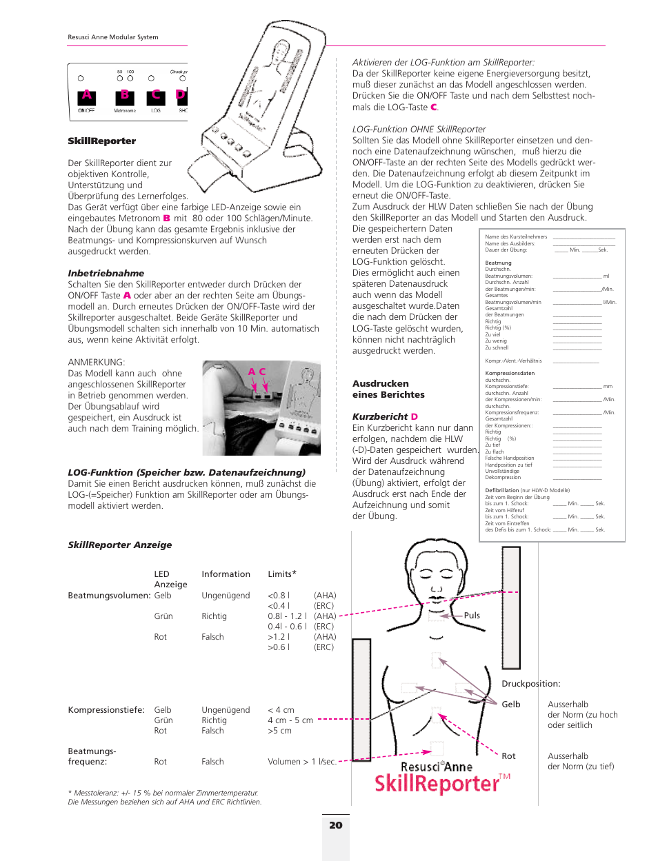 Ab c d e | 3B Scientific Resusci Anne CPR Torso User Manual | Page 18 / 73