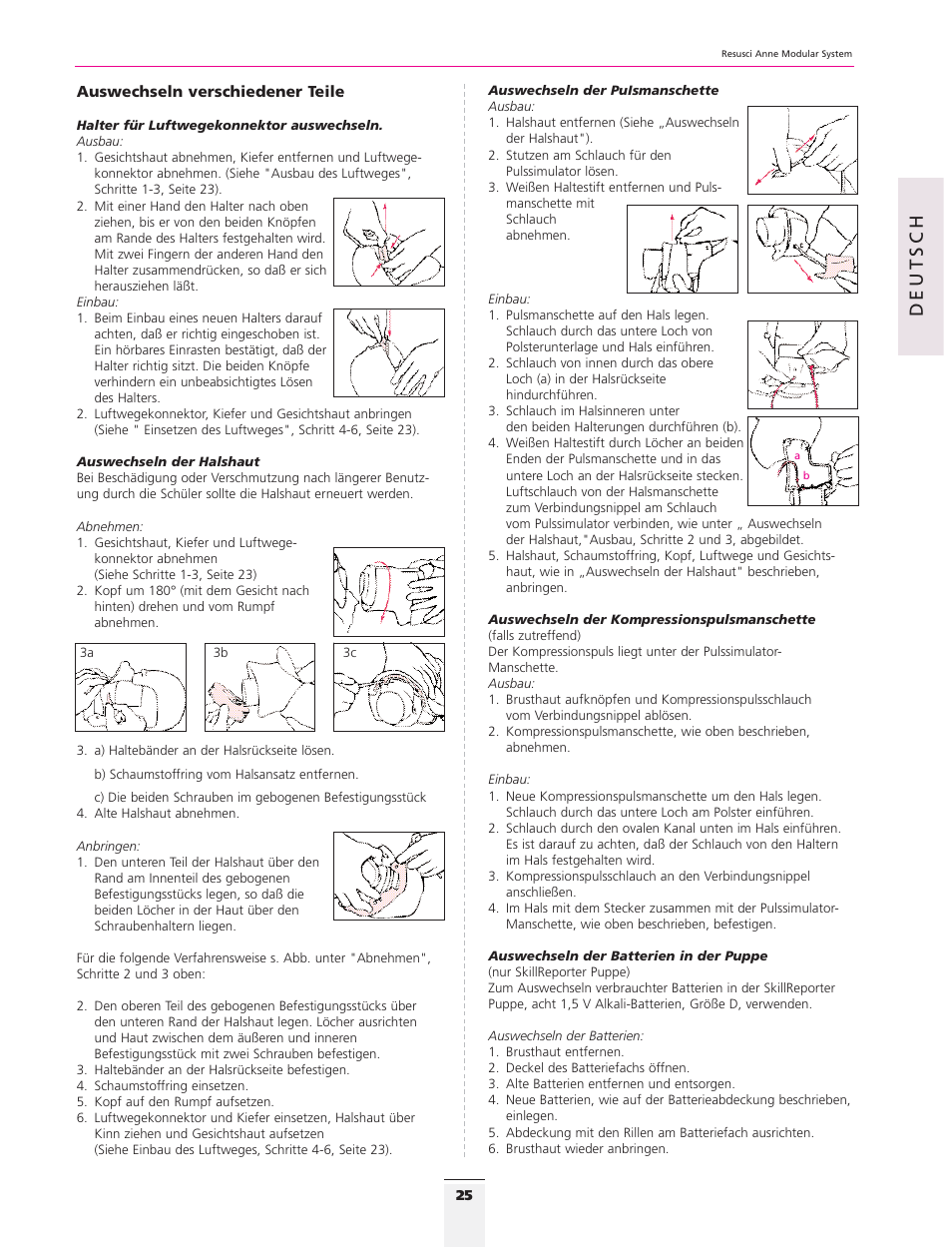 Deutsch | 3B Scientific Resusci Anne CPR Torso User Manual | Page 23 / 73