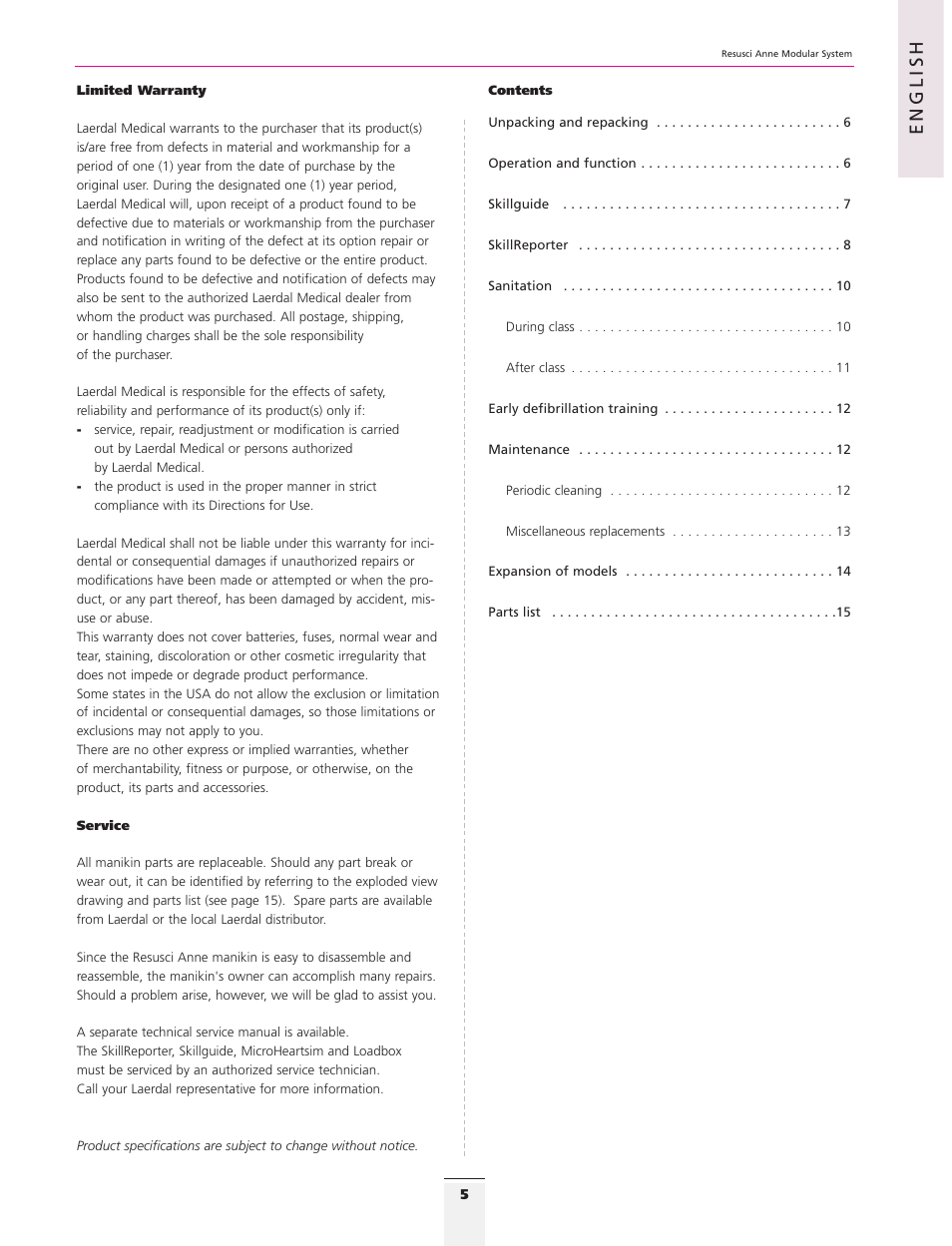 English | 3B Scientific Resusci Anne CPR Torso User Manual | Page 3 / 73