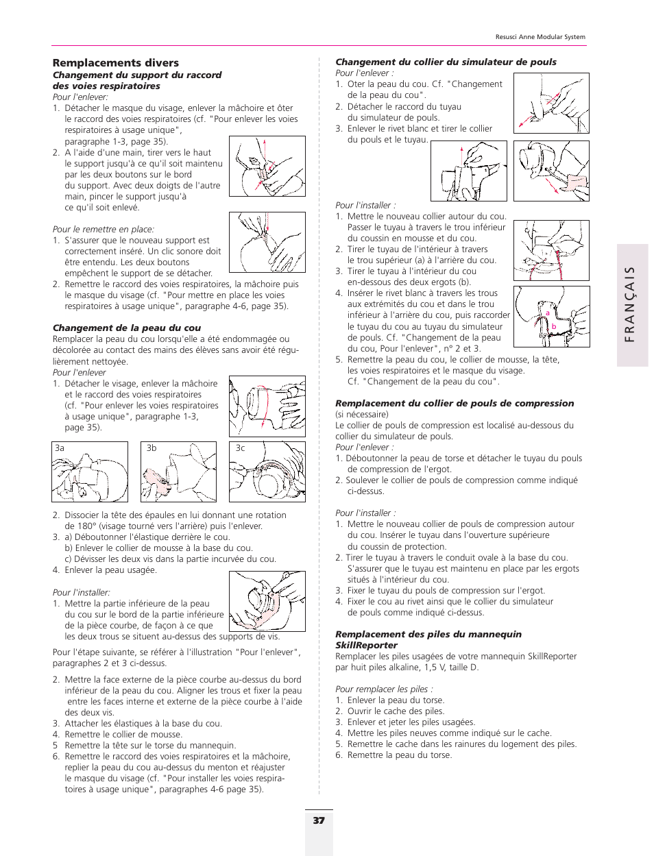 Français | 3B Scientific Resusci Anne CPR Torso User Manual | Page 35 / 73