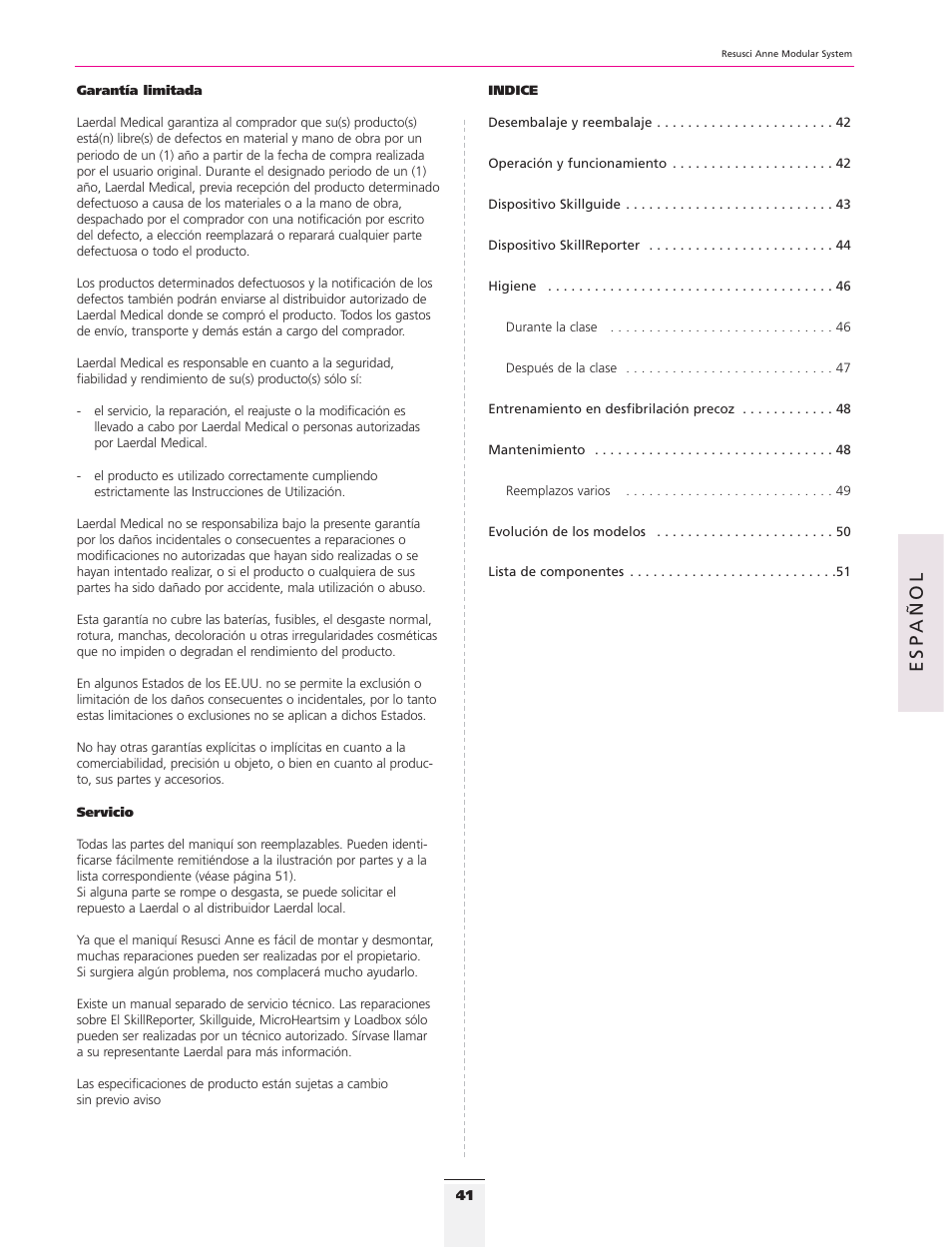 Esp añol | 3B Scientific Resusci Anne CPR Torso User Manual | Page 39 / 73