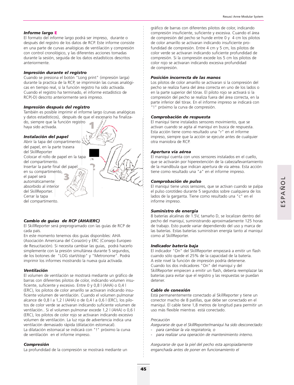 Esp añol | 3B Scientific Resusci Anne CPR Torso User Manual | Page 43 / 73