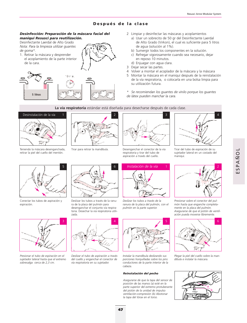 Esp añol | 3B Scientific Resusci Anne CPR Torso User Manual | Page 45 / 73