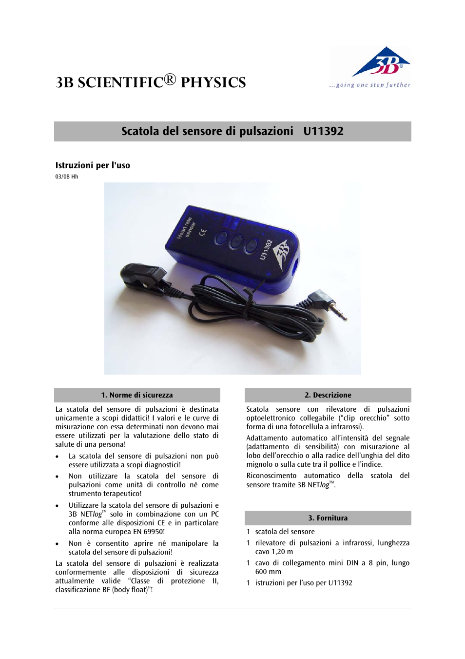3b scientific® physics | 3B Scientific Human Pulse Sensor Box User Manual | Page 13 / 24