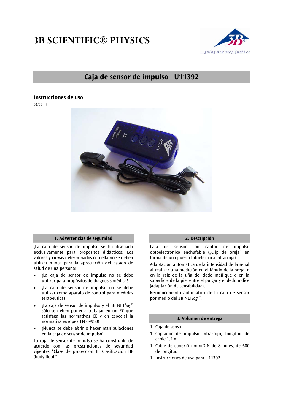 3b scientific® physics | 3B Scientific Human Pulse Sensor Box User Manual | Page 17 / 24