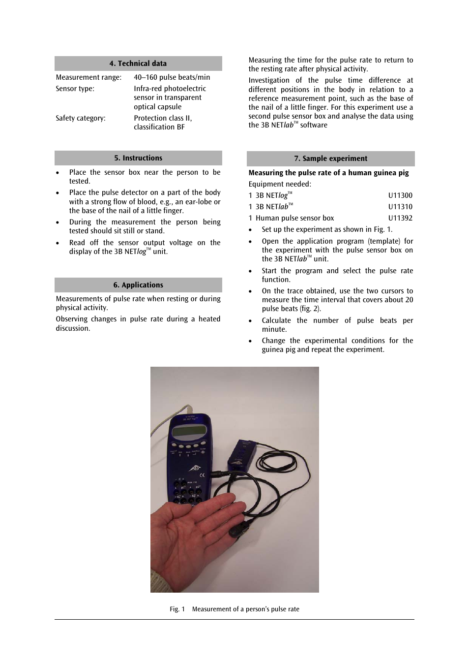 3B Scientific Human Pulse Sensor Box User Manual | Page 6 / 24