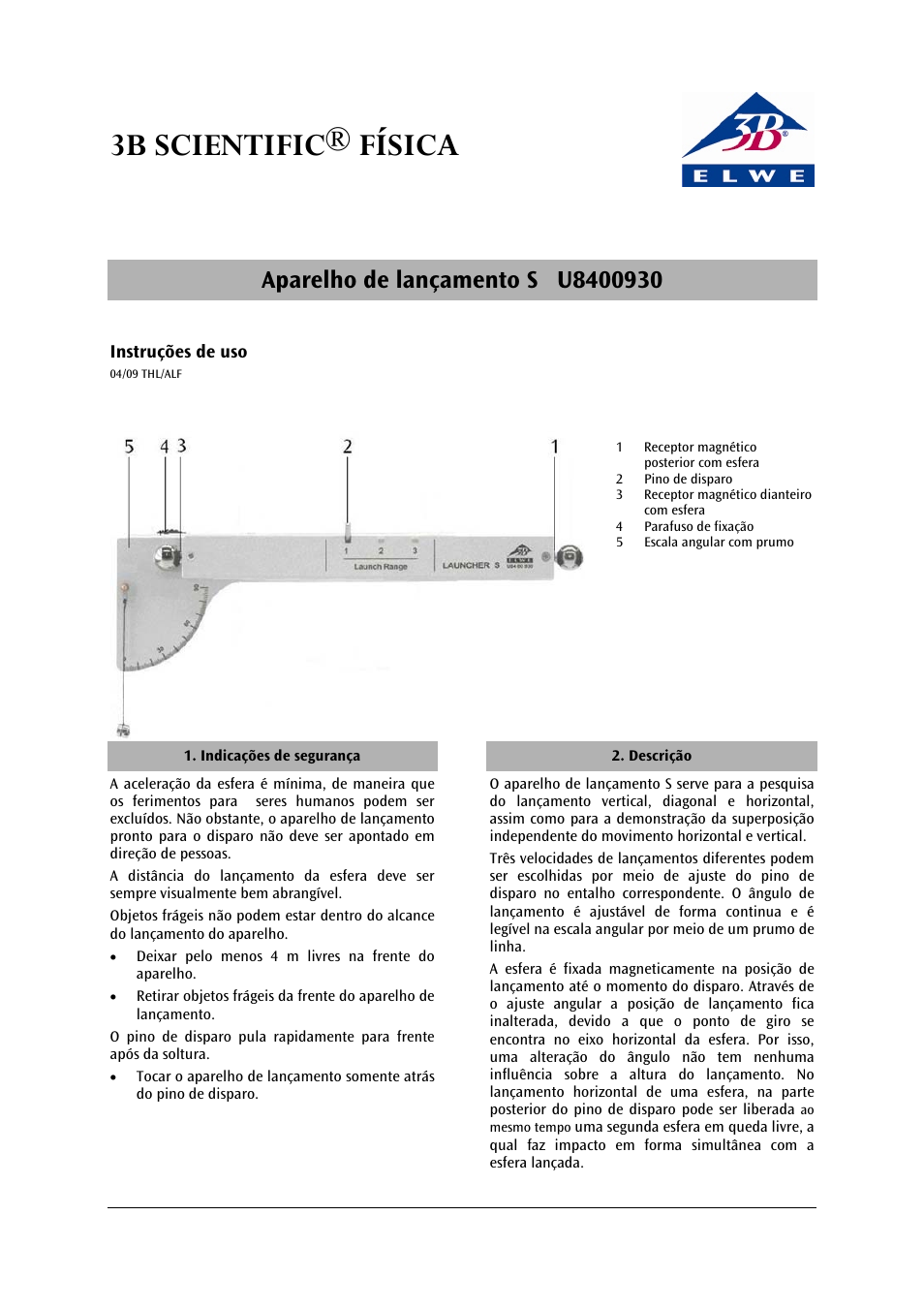 3b scientific® física | 3B Scientific Launcher S User Manual | Page 11 / 12