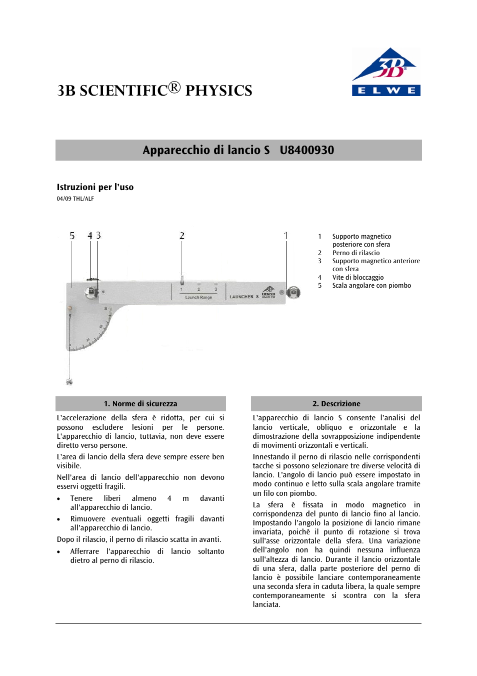 3b scientific® physics | 3B Scientific Launcher S User Manual | Page 7 / 12