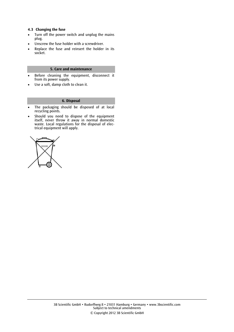 3B Scientific AC__DC Power Supply 0 – 30 V, 0 – 6 A (230 V, 50__60 Hz) User Manual | Page 3 / 4