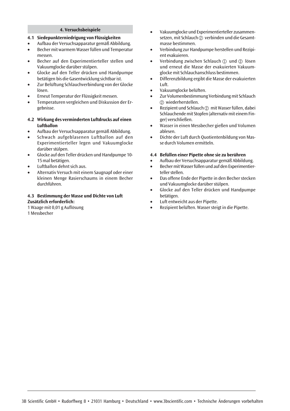 3B Scientific Vacuum Student Kit User Manual | Page 2 / 12