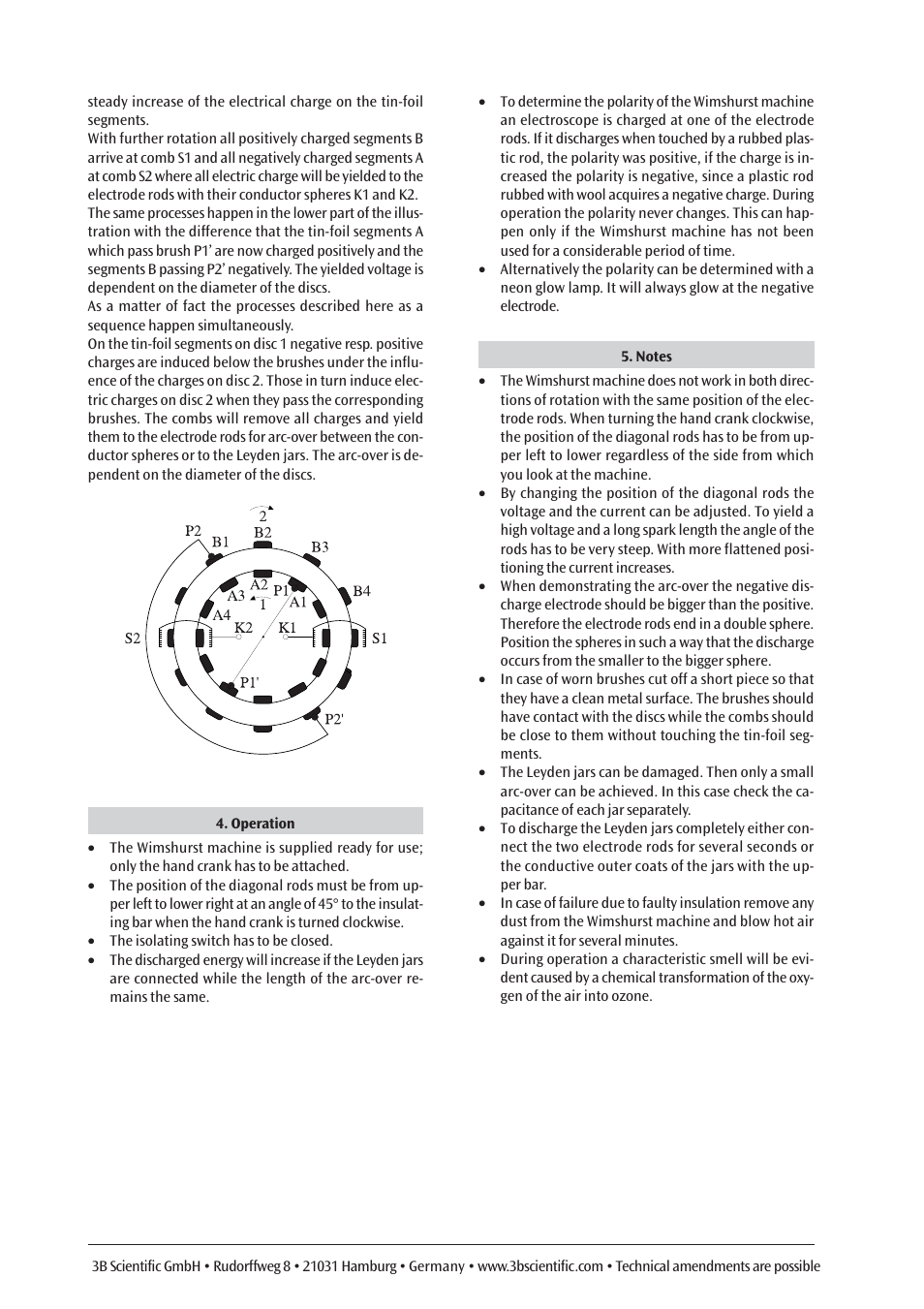 3B Scientific Wimshurst Machine User Manual | Page 2 / 2