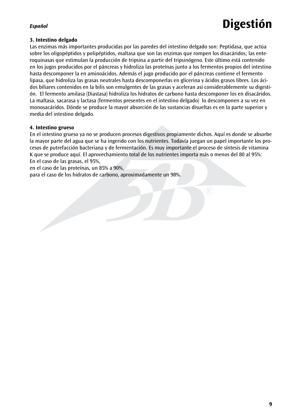 Digestión | 3B Scientific The Digestive System Chart User Manual | Page 9 / 24