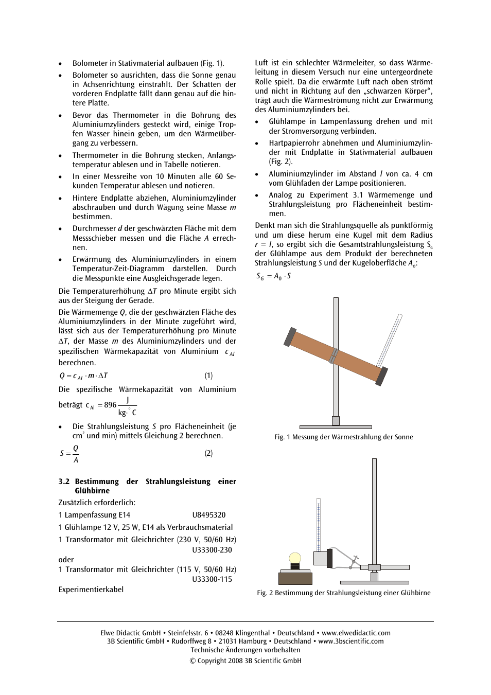 3B Scientific Bolometer User Manual | Page 2 / 12