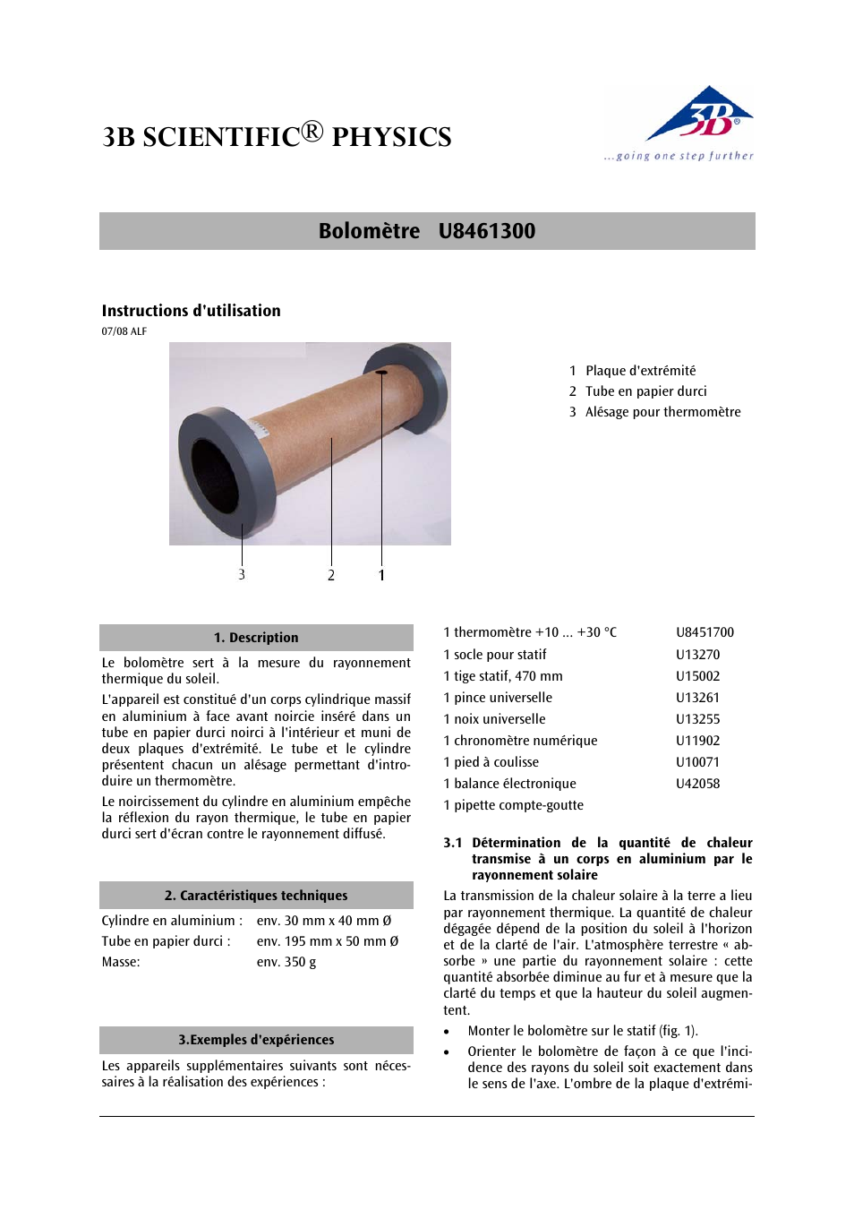 3b scientific® physics | 3B Scientific Bolometer User Manual | Page 5 / 12