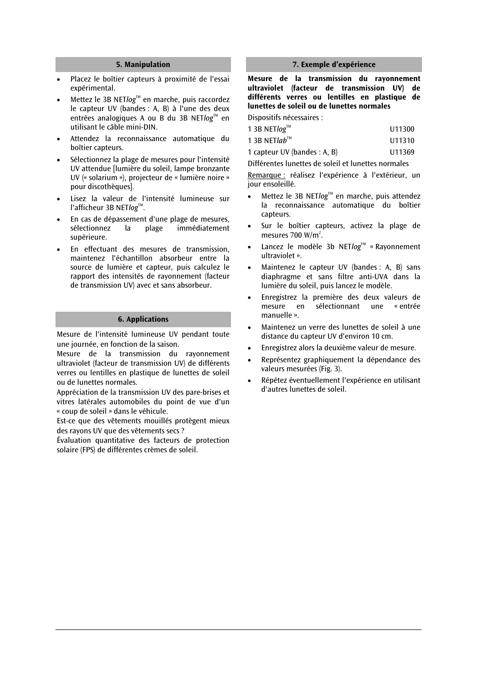 3B Scientific UV A__B Sensor User Manual | Page 10 / 24