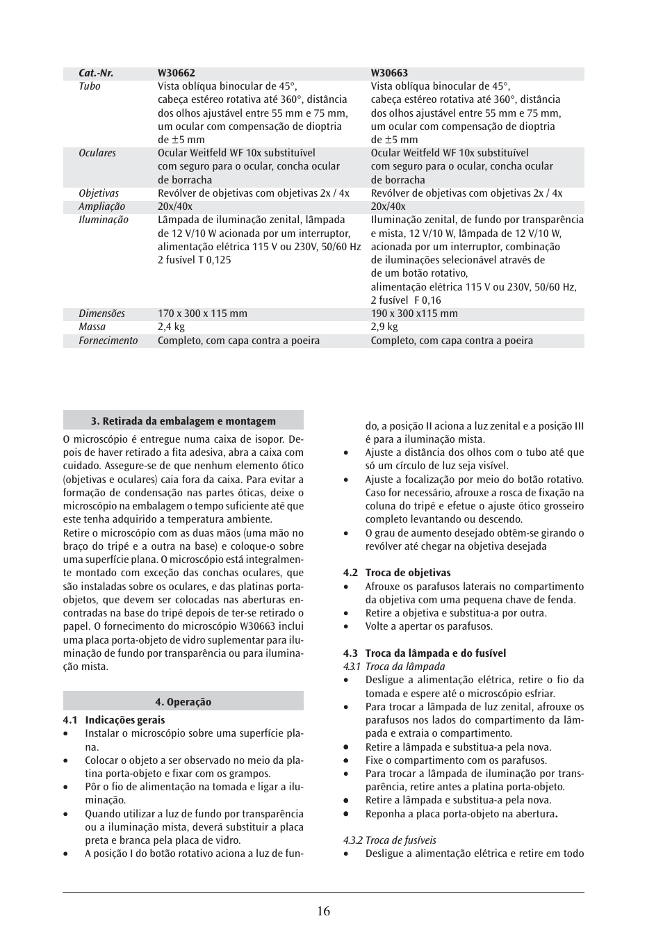 3B Scientific Stereo Microscope, 40x, Top- Light Illumination (115 V, 50__60 Hz) User Manual | Page 16 / 17