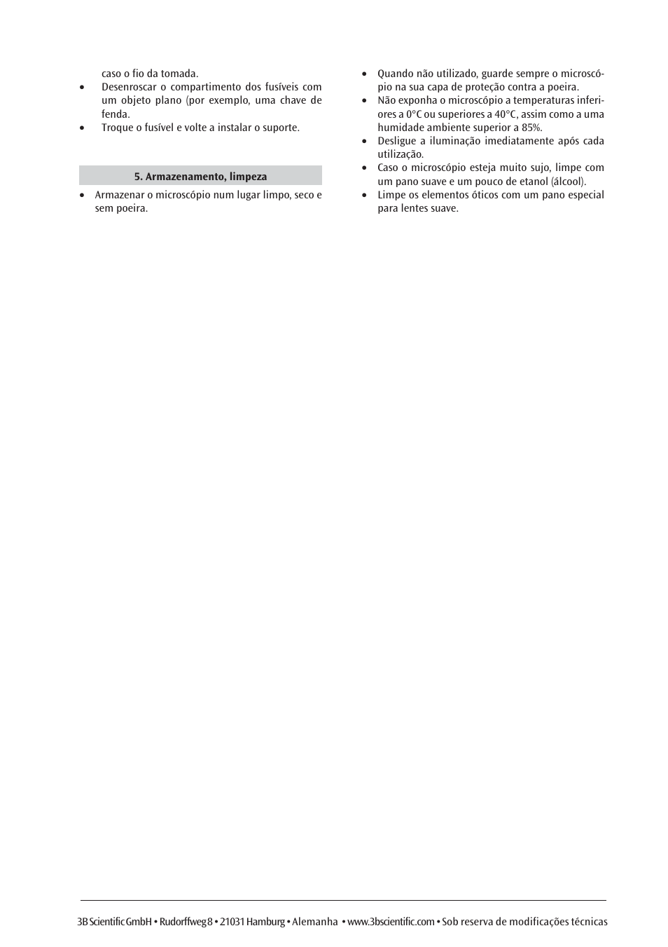 3B Scientific Stereo Microscope, 40x, Top- Light Illumination (115 V, 50__60 Hz) User Manual | Page 17 / 17