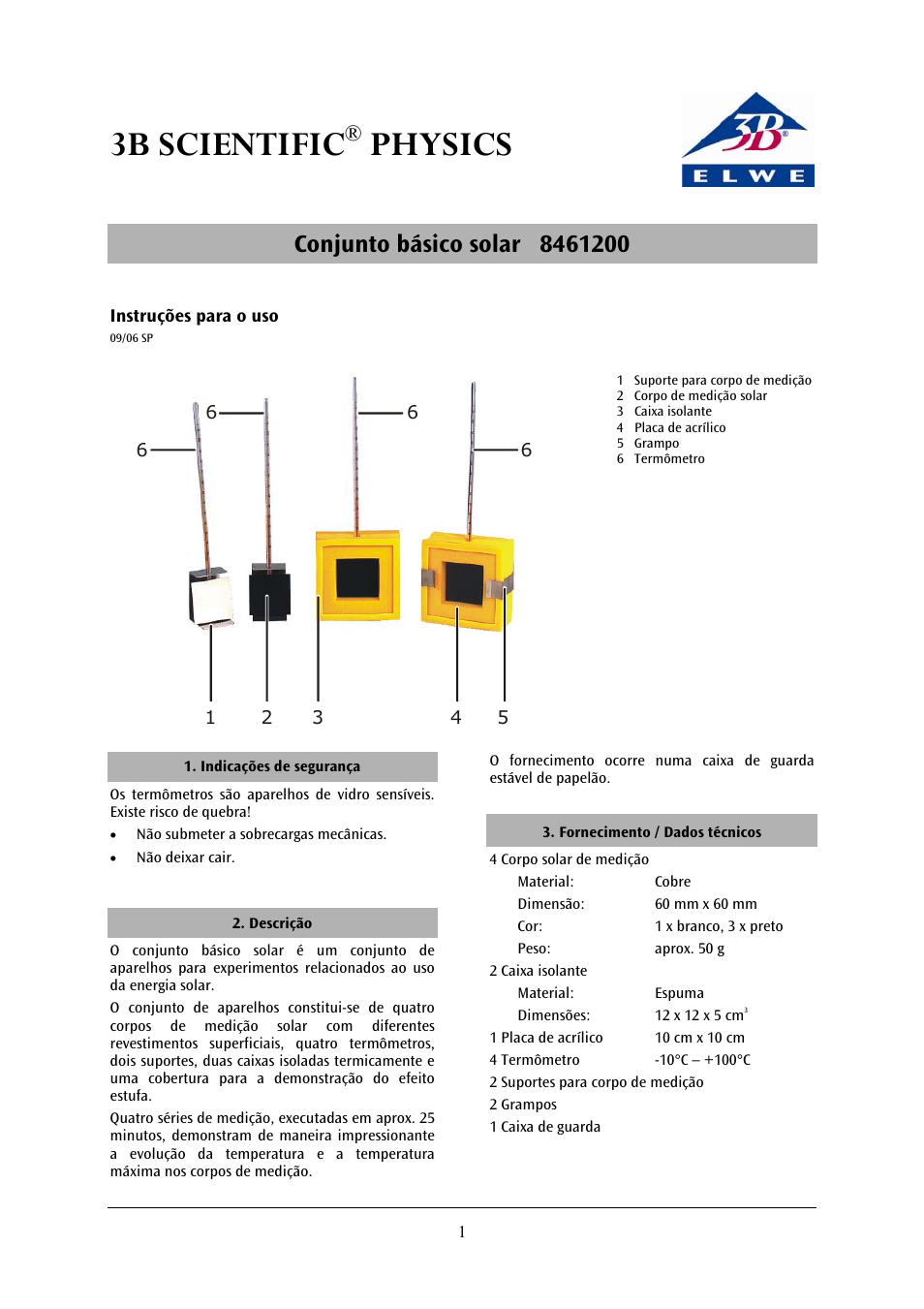 3b scientific, Physics | 3B Scientific Solar Energy Basic Kit User Manual | Page 11 / 12
