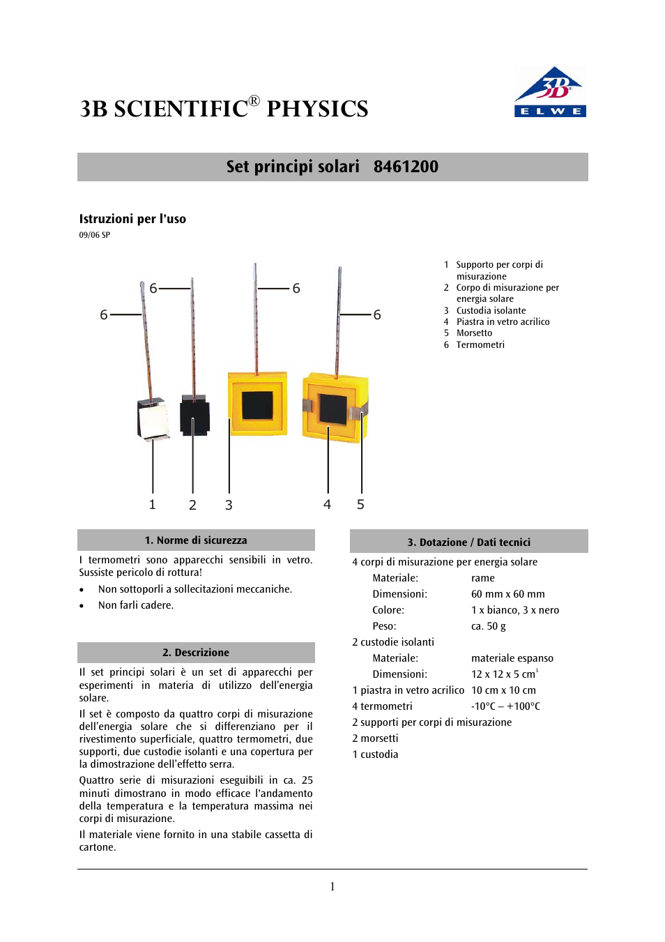 3b scientific, Physics | 3B Scientific Solar Energy Basic Kit User Manual | Page 7 / 12