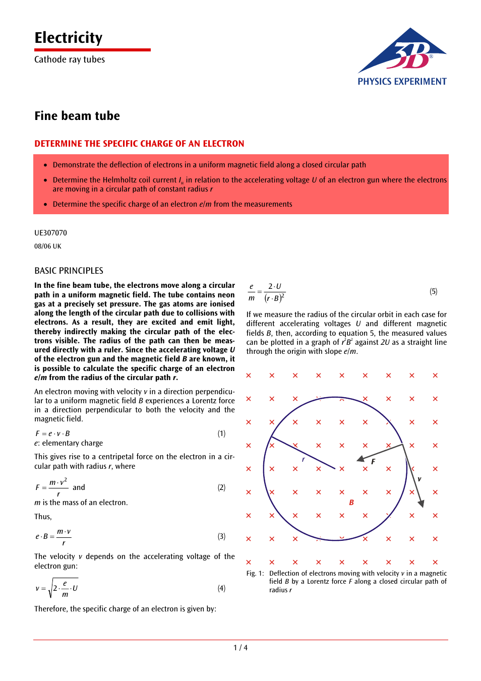 3B Scientific Fine Beam Tube T User Manual | 4 pages