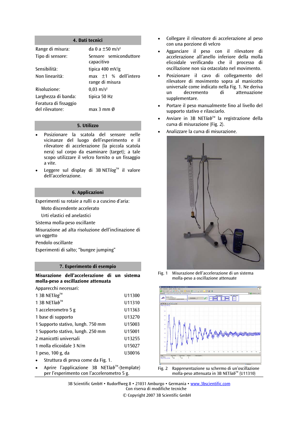 3B Scientific Acceleration Sensor, ±5g User Manual | Page 8 / 12
