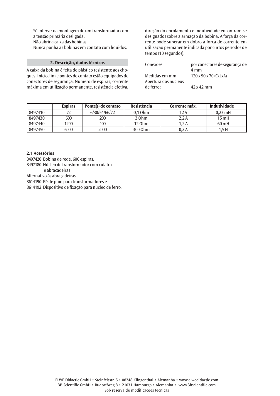 3B Scientific Coil D with 6000 Taps User Manual | Page 12 / 12