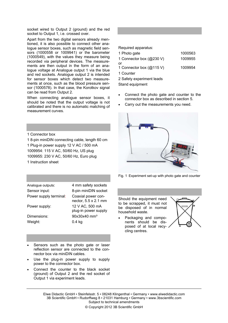 3B Scientific Connector Box (230 V, 50__60 Hz) User Manual | Page 2 / 2