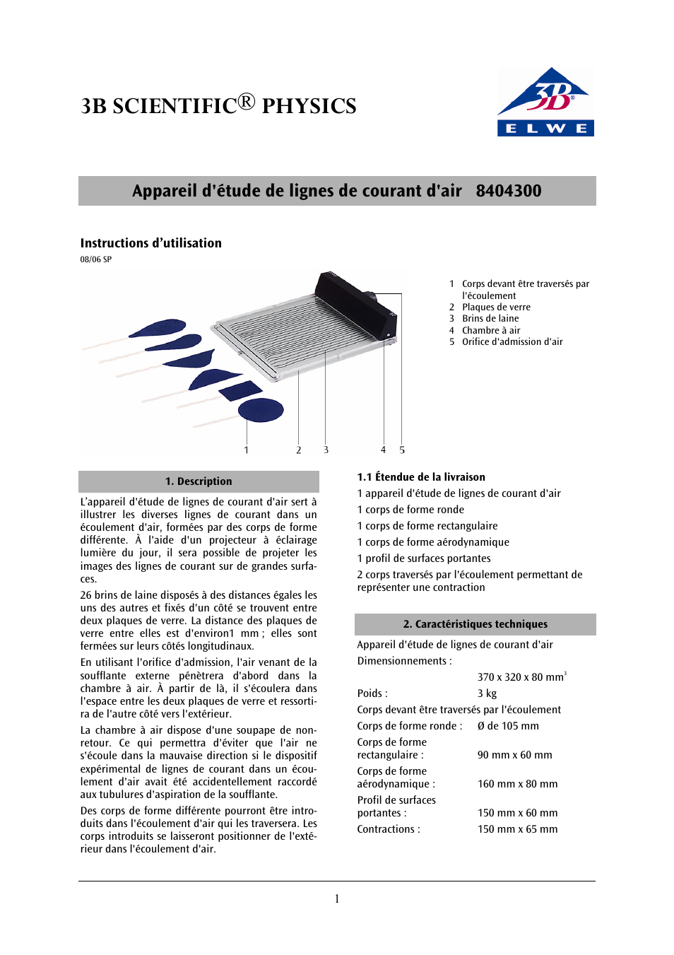 3b scientific® physics | 3B Scientific Air Flow Apparatus User Manual | Page 7 / 18