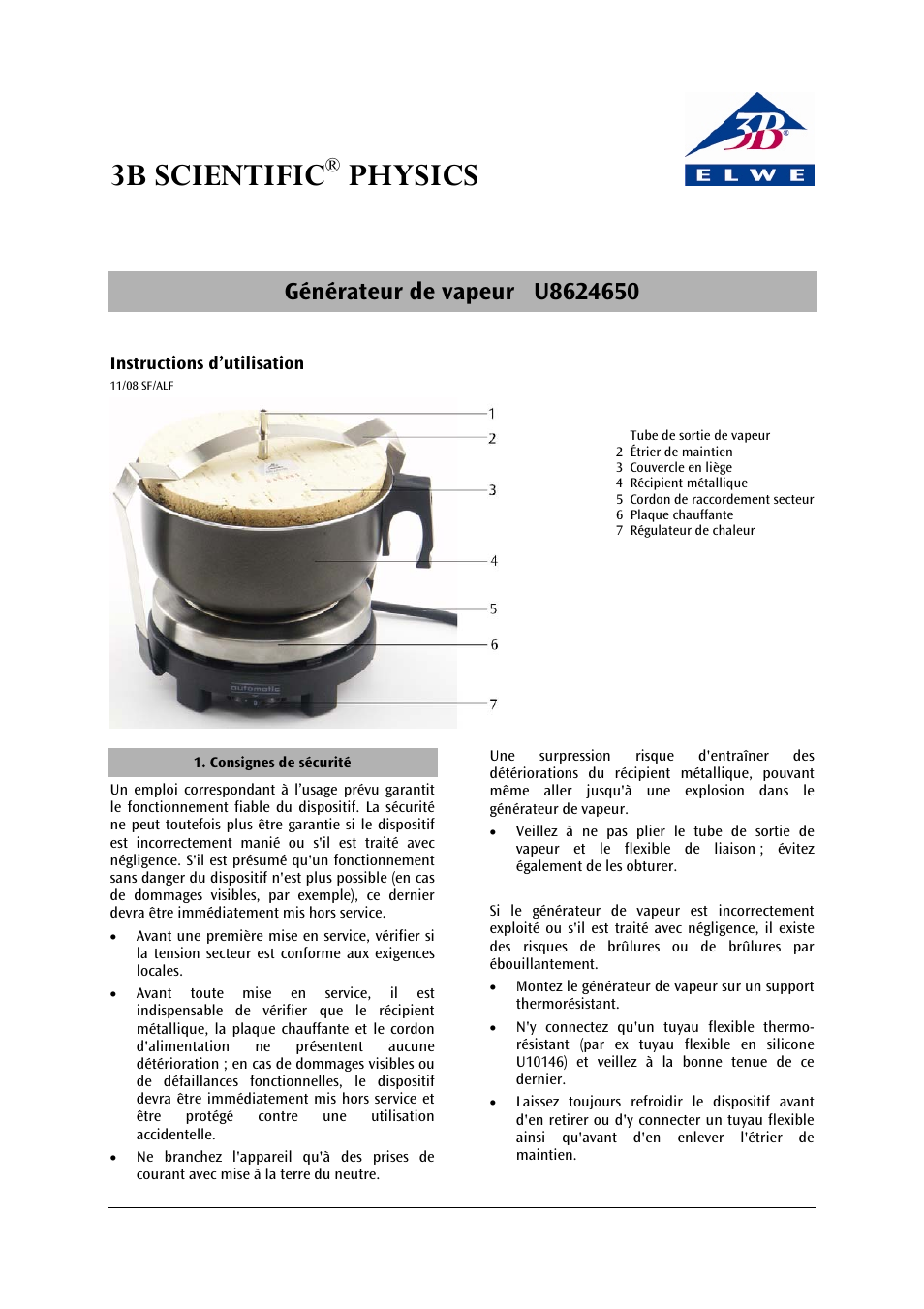 3b scientific, Physics | 3B Scientific Steam Generator (115 V, 50__60 Hz) User Manual | Page 5 / 12