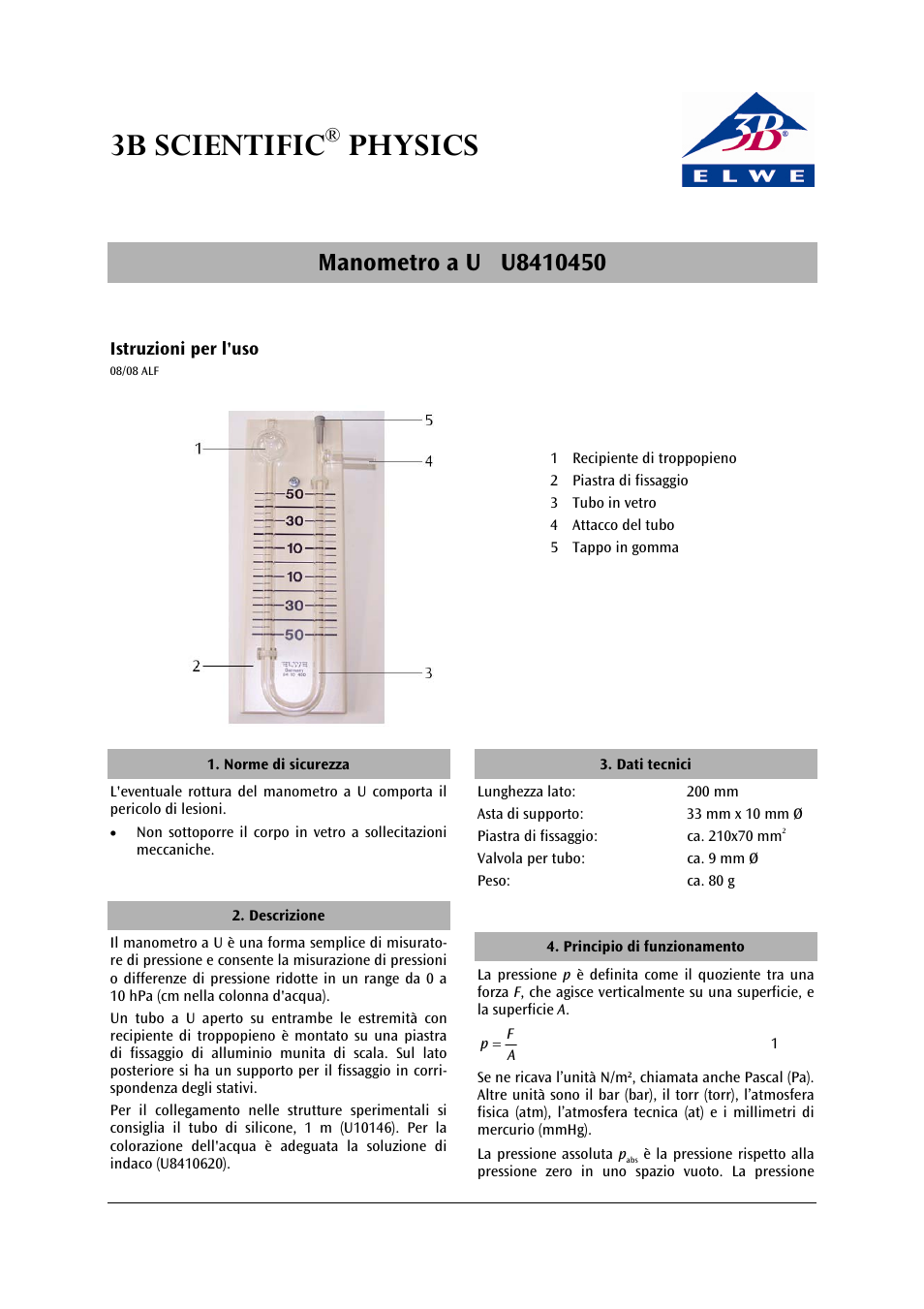 3b scientific, Physics | 3B Scientific U-Tube Manometer S User Manual | Page 7 / 12