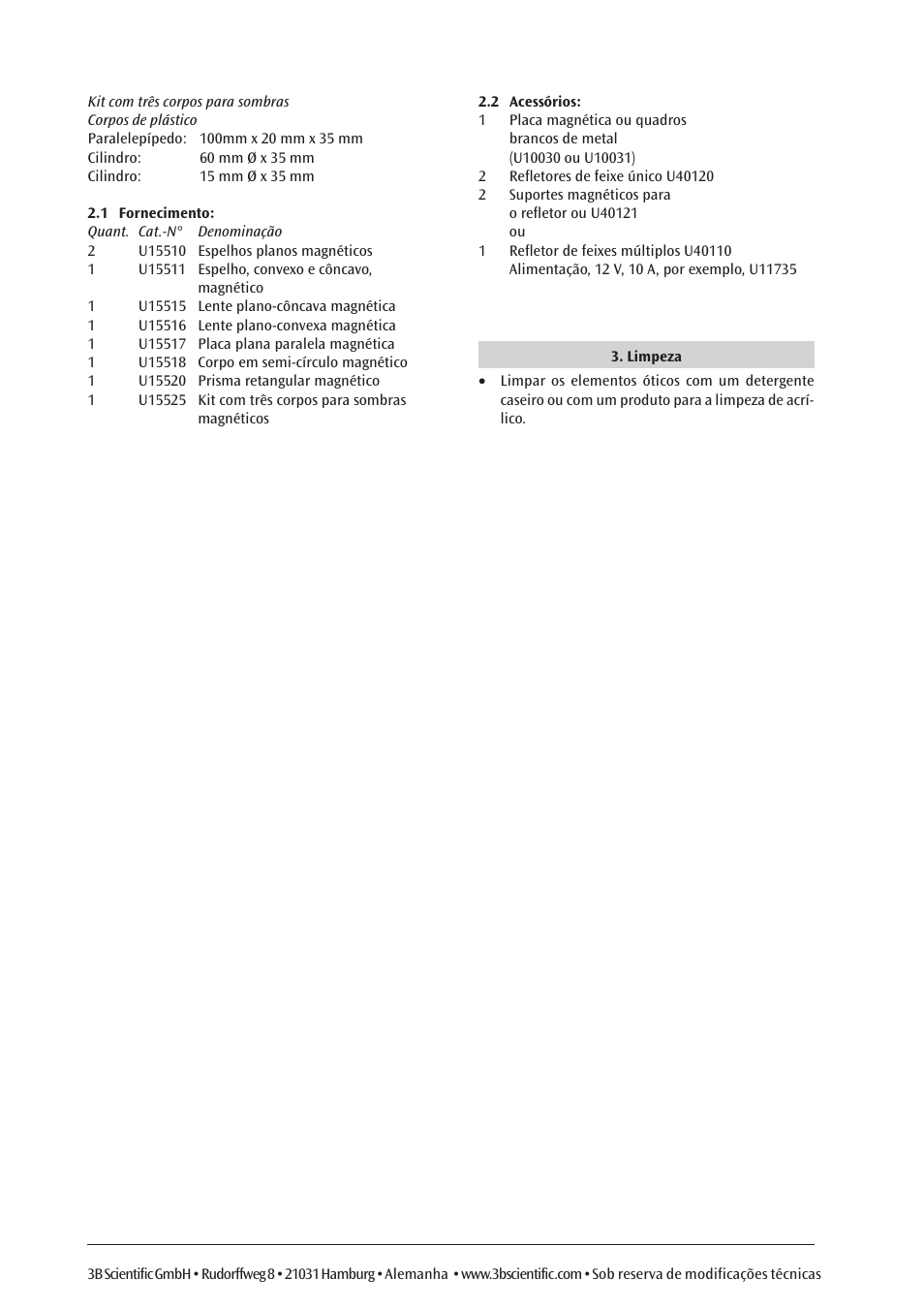 3B Scientific U14600 Optics on magnetic boards User Manual | Page 12 / 12