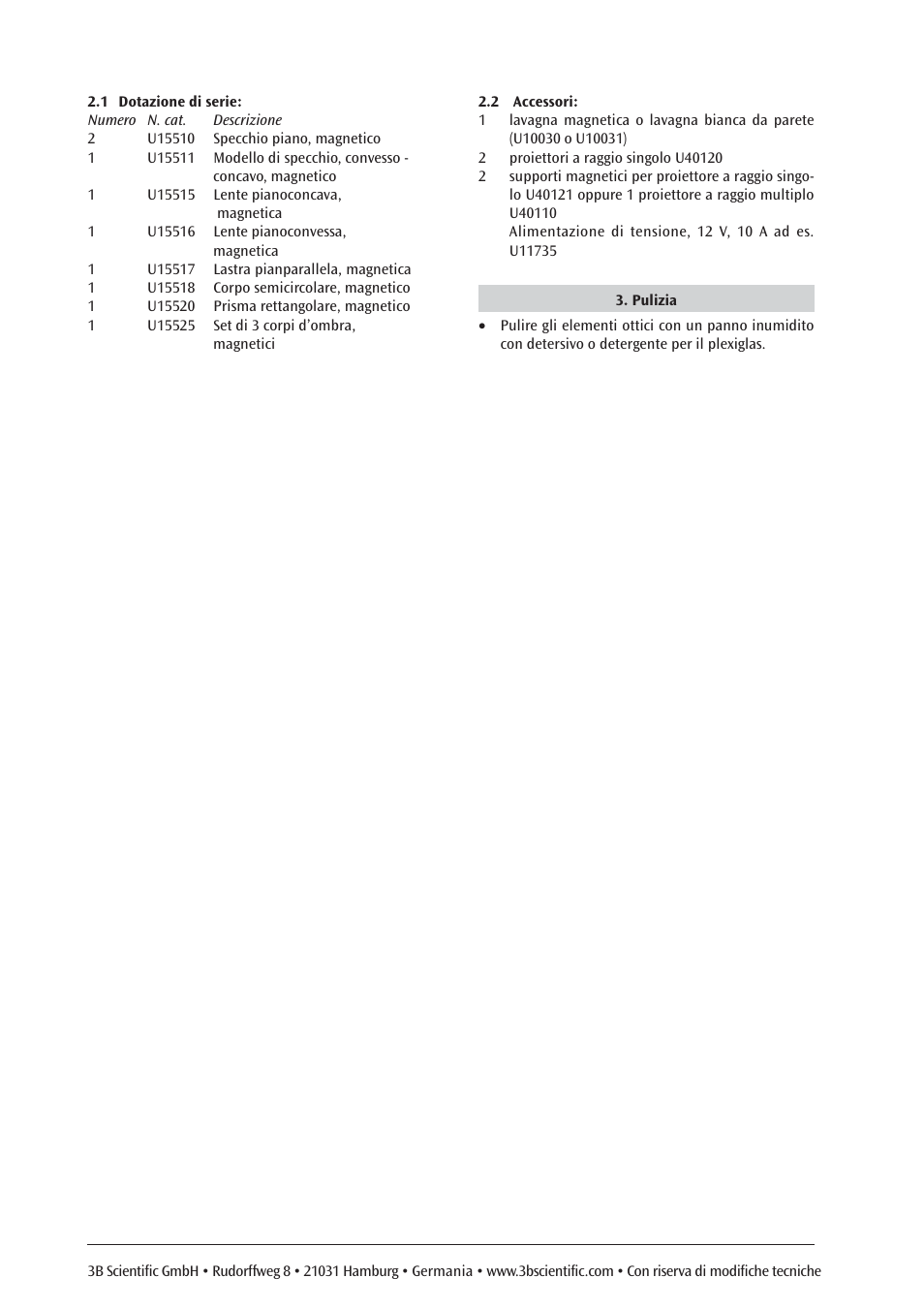 3B Scientific U14600 Optics on magnetic boards User Manual | Page 8 / 12