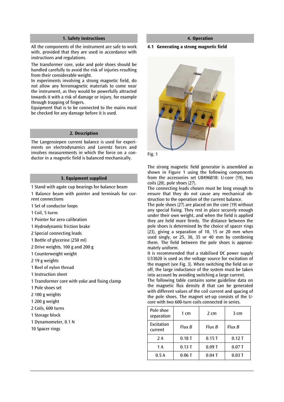 3B Scientific Current Balance According to Langensiepen User Manual | Page 2 / 4