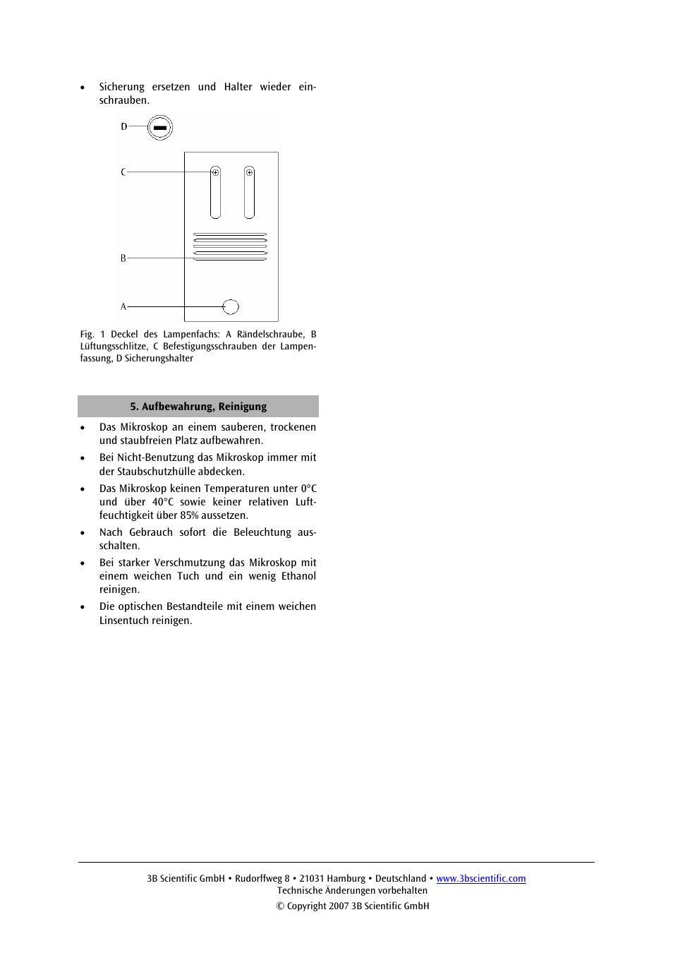 3B Scientific Monocular Microscope Model 400 User Manual | Page 3 / 18