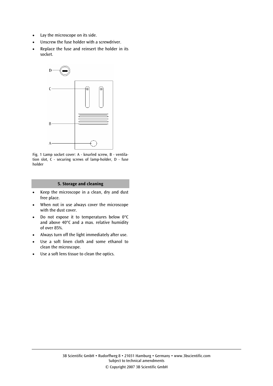 3B Scientific Monocular Microscope Model 400 User Manual | Page 6 / 18