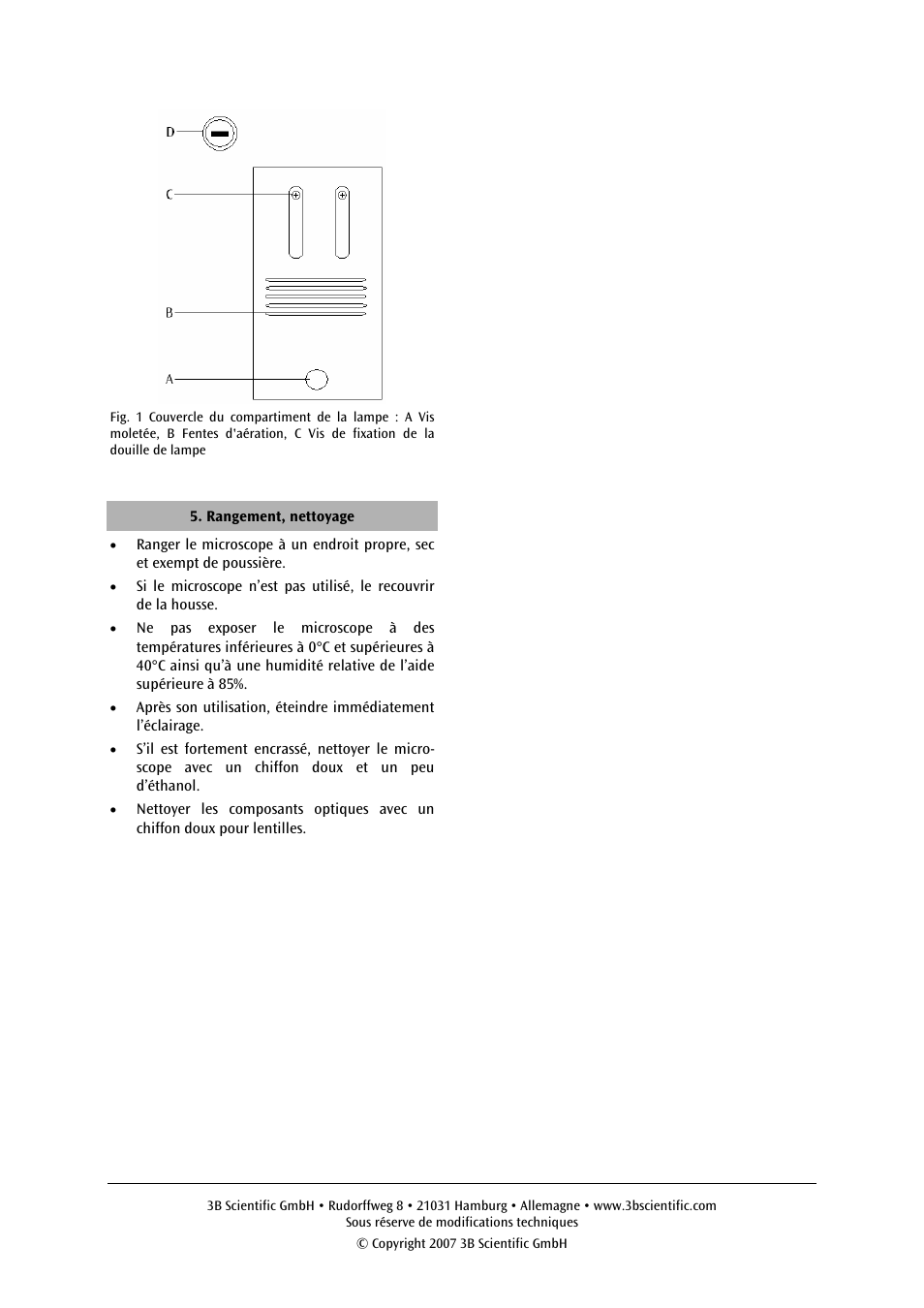 3B Scientific Monocular Microscope Model 400 User Manual | Page 9 / 18