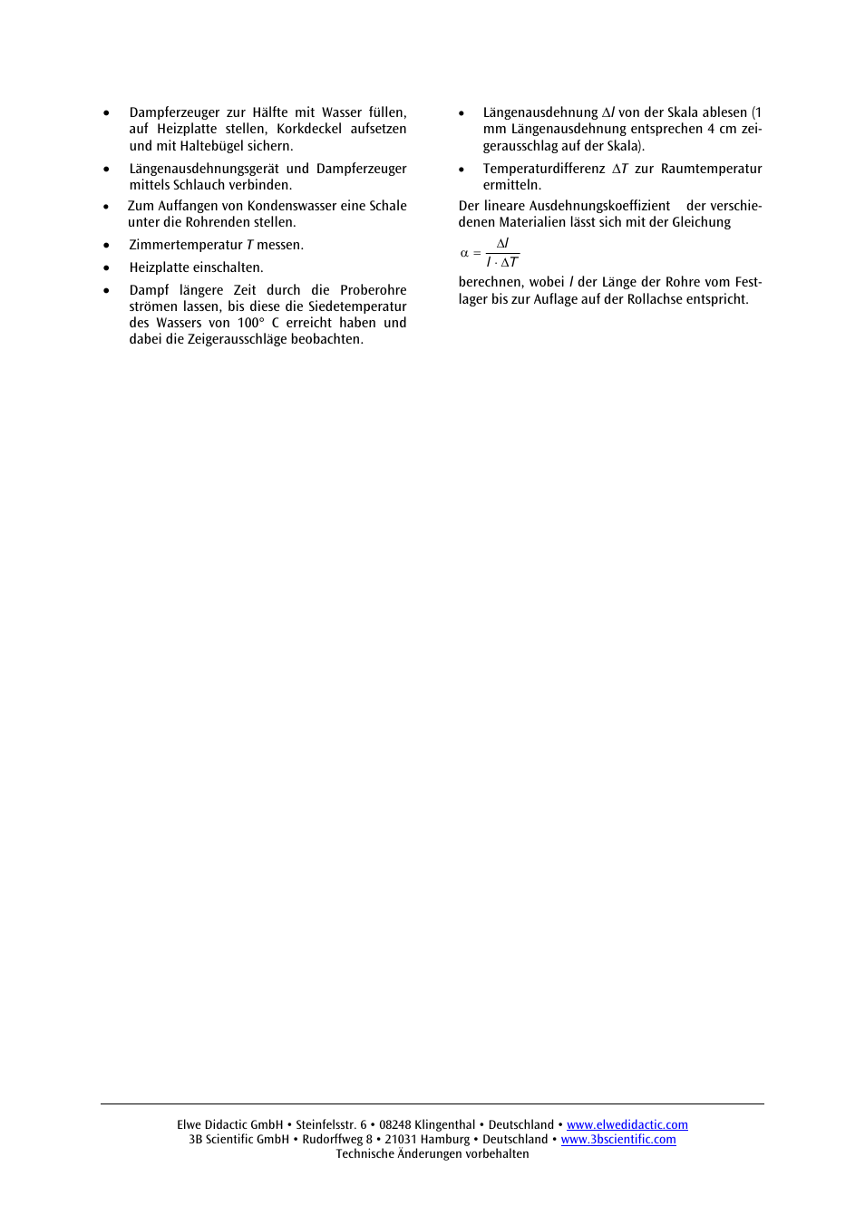 3B Scientific Linear Expansion Apparatus with Three Pointers User Manual | Page 2 / 12