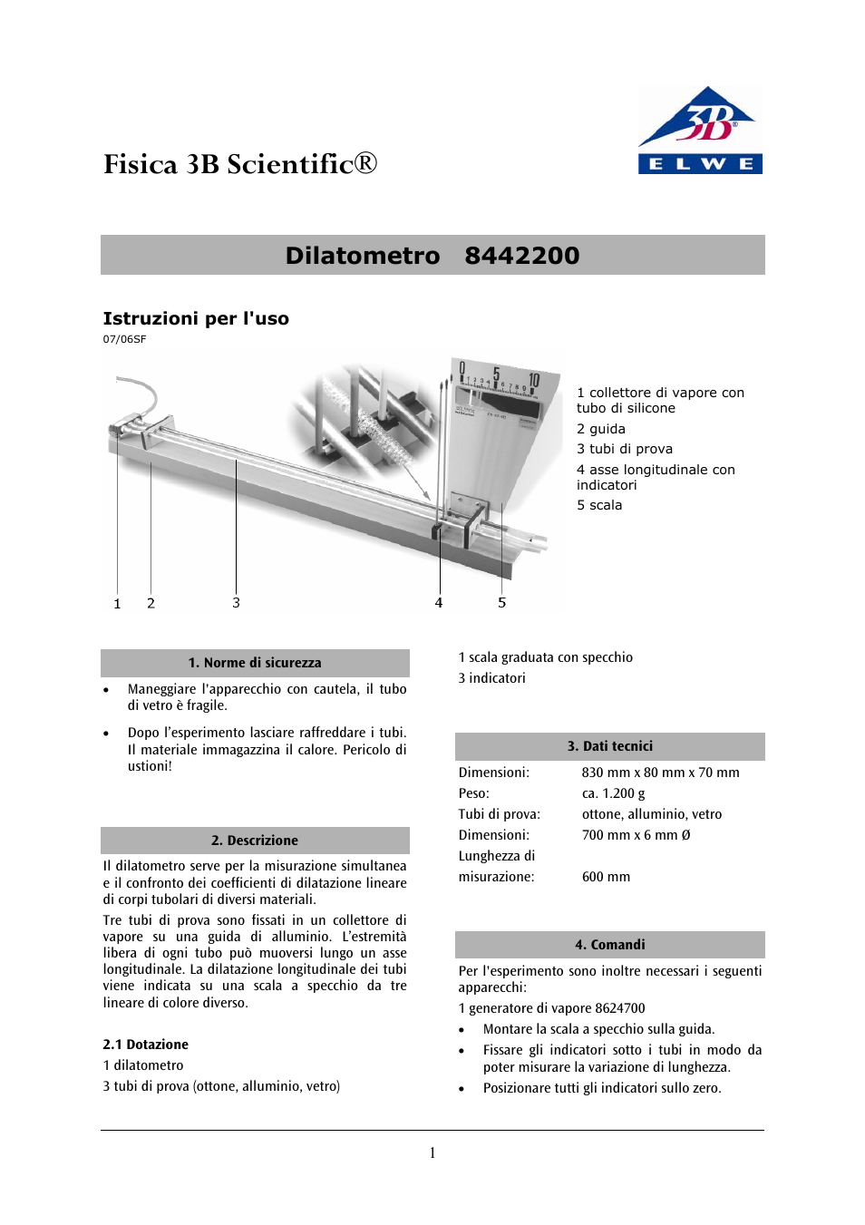 Fisica 3b scientific | 3B Scientific Linear Expansion Apparatus with Three Pointers User Manual | Page 7 / 12