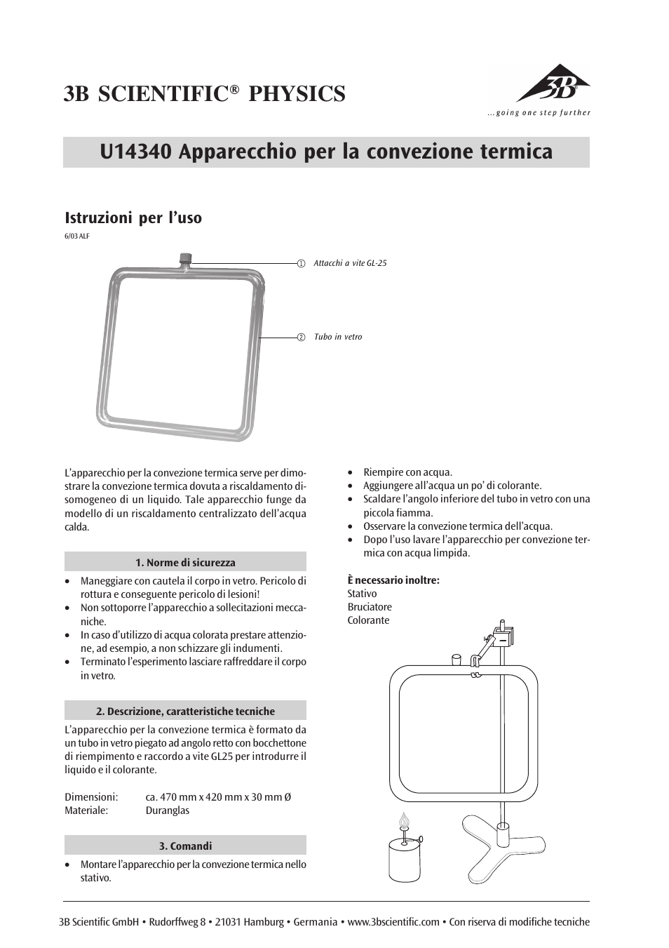 Istruzioni per l’uso | 3B Scientific Radiation of Heat__Heat Flow Device User Manual | Page 4 / 6