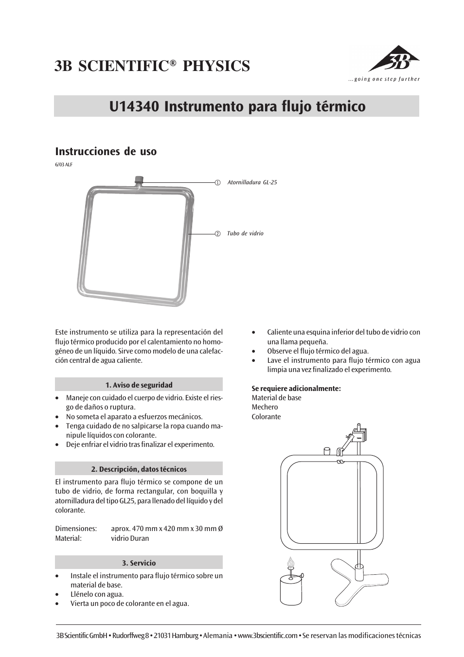 Instrucciones de uso | 3B Scientific Radiation of Heat__Heat Flow Device User Manual | Page 5 / 6