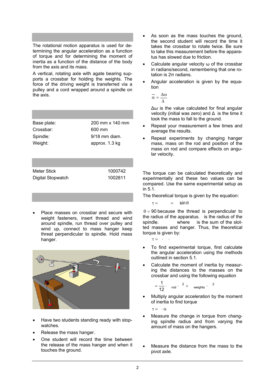 3B Scientific Rotation Apparatus User Manual | Page 2 / 4