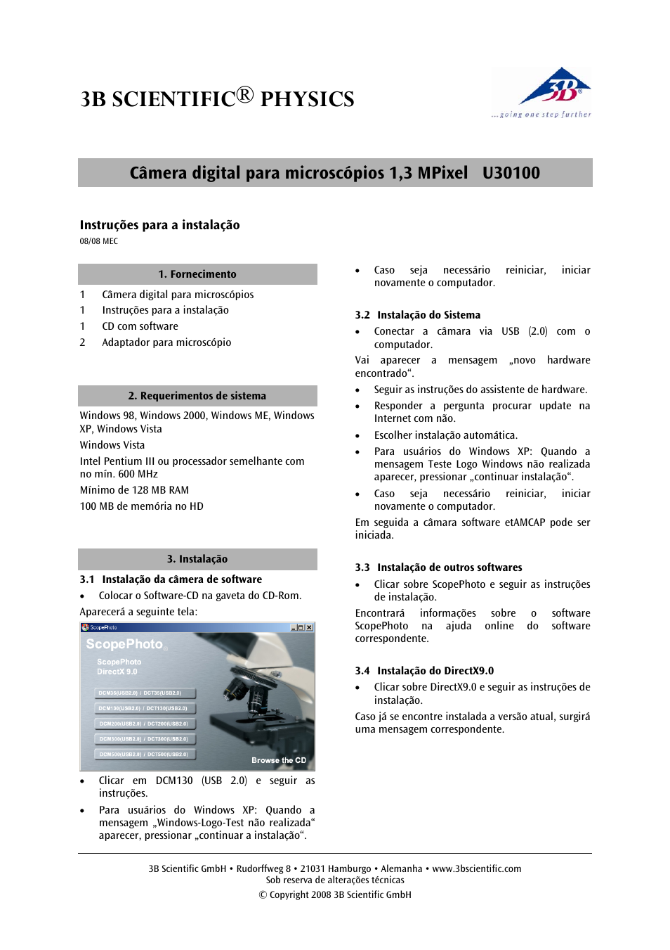 3b scientific® physics | 3B Scientific Digital Camera for Microscope, 1.3 Mpixels User Manual | Page 11 / 12